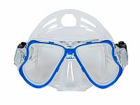 Šnorchlovací set 3 v 1, MODRÝ/TRANSPARENTNÍ, L/XL ploutve 42-47, maska, šnorchl