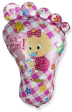 Foliový balonek nožička Its a girl - holčička 61 cm - Nebalený