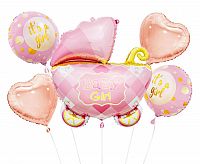 Sada foliových balonků Baby Girl - 5 ks