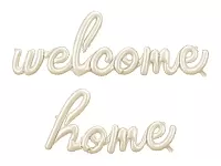 Foliový nápis welcome home v krémové barvě 335 x 71 cm