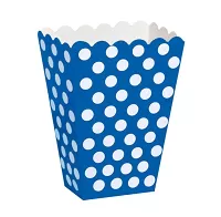 Krabice na popcorn tmavě modrá s bílými puntíky 8ks
