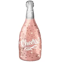 Fóliový balónek šampaňské Cheers! rosegold 98cm