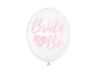 Latexové balonky průhledné s růžovým potiskem Bride to be 6ks