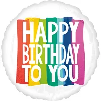 Foliový balónek duhové Happy Birthday 71cm