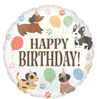 Fóliový balonek Happy Birthday Pejsci 45cm