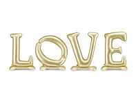 Fóliový stojící nápis Love zlatý 350 x 114 cm