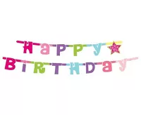 Party nápis girl Happy Birthday 180 cm