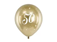 Latexové balonky metalické zlaté 50. narozeniny - 6 ks