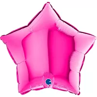 Foliový balonek hvězda zářivě růžová 46 cm