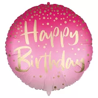 Foliový balonek zelený s hvězdičkami - Happy Birthday 46 cm