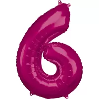 Foliová číslice - Tmavě růžová 6 - 86 cm