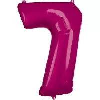 Foliová číslice - Tmavě růžová 7 - 86 cm