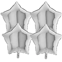 Foliové balonky hvězdy Satin Luxe Šedé, 4 ks