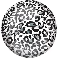 Foliový balonek koule Leopard - stříbrný 40 cm