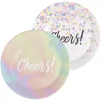 Papírové talíře perleťové Cheers 23 cm - 6 ks