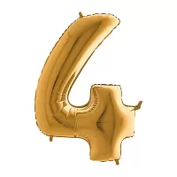 Foliová číslice zlatá 4 - 102 cm