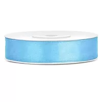 Saténová stuha azurová - světle modrá 12 mm x 25 m