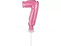 ČÍSLICE NA DORT nafukovací - 7 růžová, 13cm
