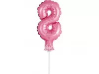 ČÍSLICE NA DORT nafukovací - 8 růžová, 13cm