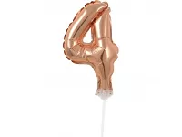 ČÍSLICE NA DORT nafukovací - 4 rose gold - 13cm