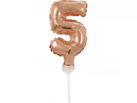 ČÍSLICE NA DORT nafukovací - 5 rose gold - 13cm