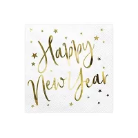 Papírové ubrousky Happy New Year metalické