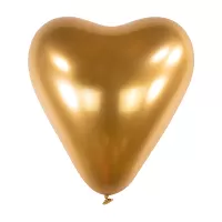 Chromový latexový balonek srdce zlaté 30 cm