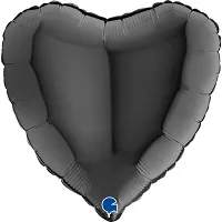 Foliový balonek srdce černé 46 cm