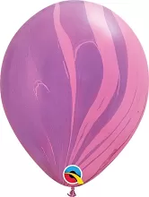 11"/28cm Balónek Qualatex mramor fialovo-růžový 1ks