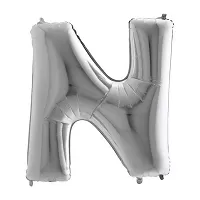 Foliové písmeno N stříbrné 102 cm