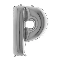 Foliové písmeno P stříbrné 102 cm