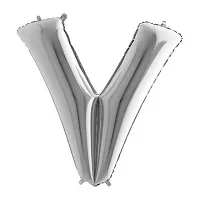 Foliové písmeno V stříbrné 102 cm
