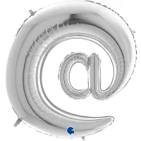 Foliový symbol Zavináč @ stříbrný 102 cm