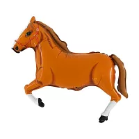 Fóliový balónek MINI Dostihový Kůň Světle hnědý 35cm