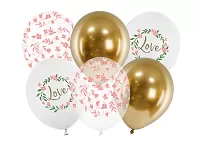 Latexové balonky Love mix 30 cm - 6 ks