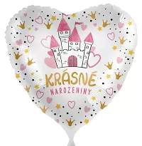 Foliový balonek Krásné narozeniny - Princeznovský hrad - 43cm