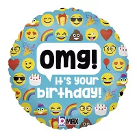 Fóliový balónek Emoji OMG Birthday 46cm