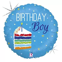 Fóliový balónek Kluk s dortem HB 46cm
