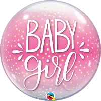 Bublina - BABY GIRL růžová a konfety 56cm