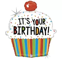 Fóliový balónek Cupcake s třešní Your Bday 79cm
