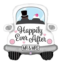 Fóliový balónek Auto Mr & Mrs 79cm