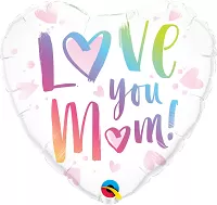 Fóliový balónek Srdce - Love you mum 45cm