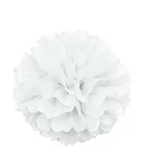 Dekorační závěsný pom pom bílý, 40cm