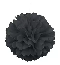Dekorační závěsný pom pom černý, 40cm