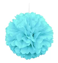 Dekorační závěsný pom pom pudrově modrý, 40cm