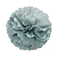 Dekorační závěsný pom pom stříbrný, 40cm