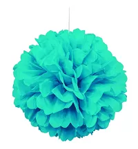 Dekorační závěsný pom pom tyrkysový, 40cm