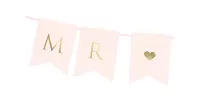 Závěsný baner "Mr. Mrs." růžový 15 x 85 cm