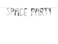 Závěsný baner "Space party" stříbrný