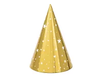 Čepičky "Zlaté s hvězdami" 6ks